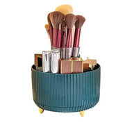 Seirité Organizador de Maquillaje Giratorio 360° - Porta Brochas y Cosméticos de Gran Capacidad para Tocador, Disponible en Blanco, Verde, Rosa Salmón y Verde Turquesa